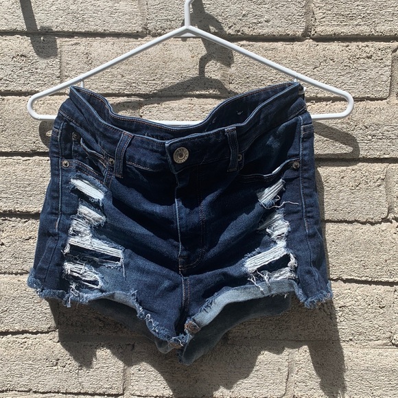Dark wash American eagle high waisted, NE(X)T LEVEL STRETCH, denim shorts - Picture 1 of 3